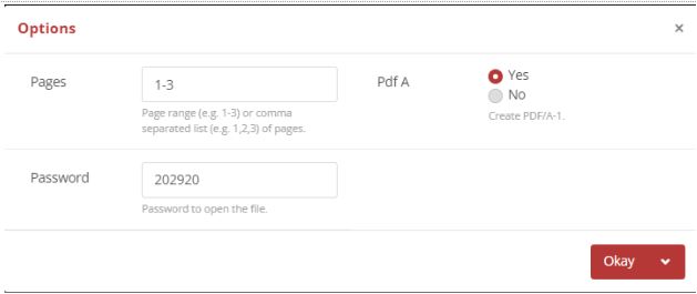 option settings in cloudconvert