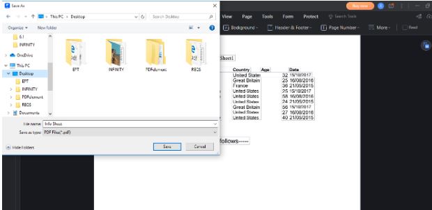 saving pdf file to device